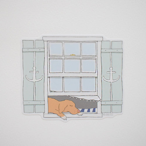 Pup in a Window Sticker Stickers Sara Fitz 