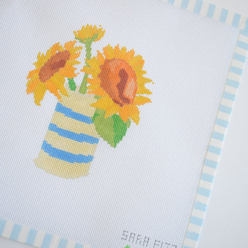 Sunflower Needlepoint Needlepoint Sara Fitz 