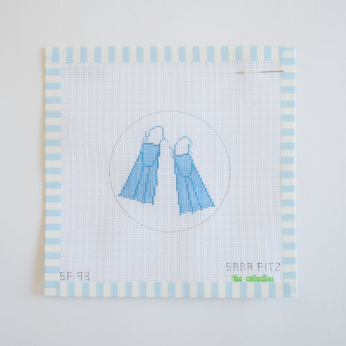 Swim Fins Needlepoint Needlepoint Sara Fitz 