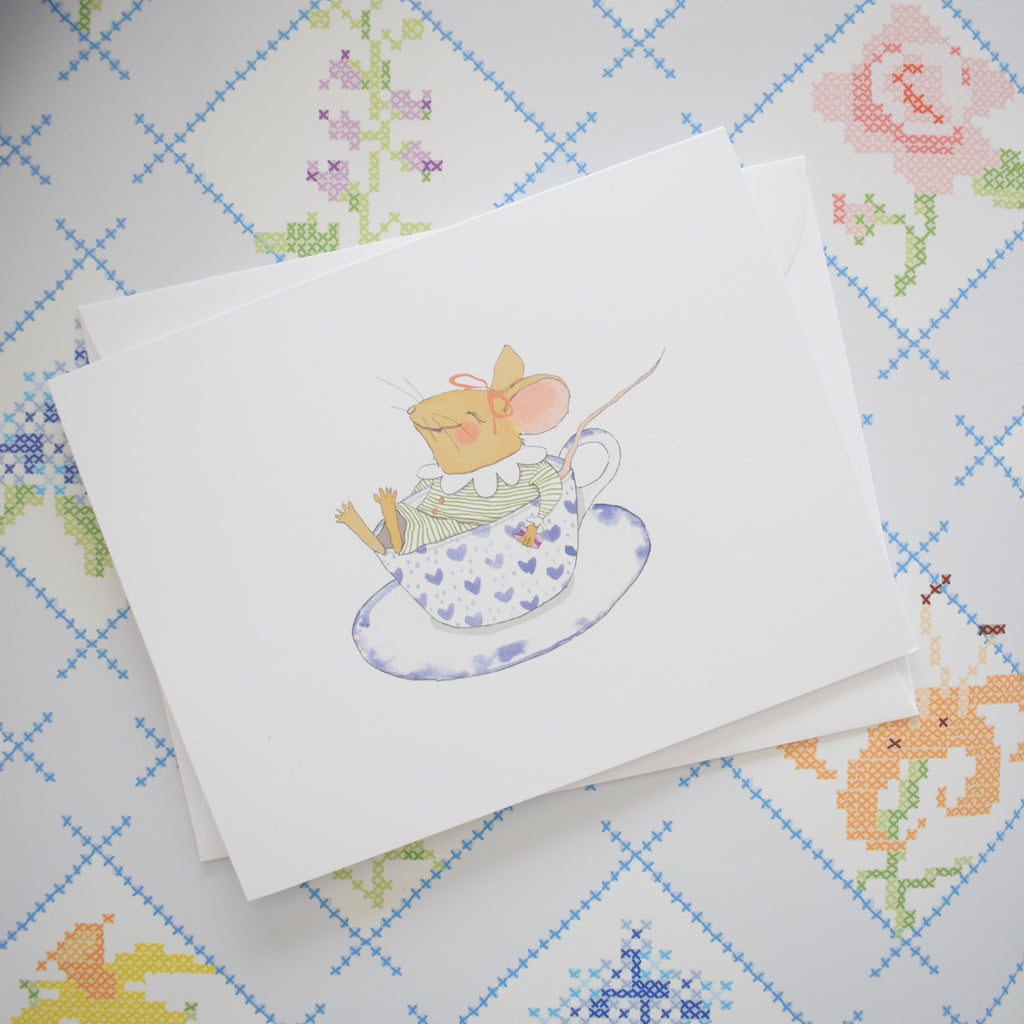 Teacup Mouse Note Card