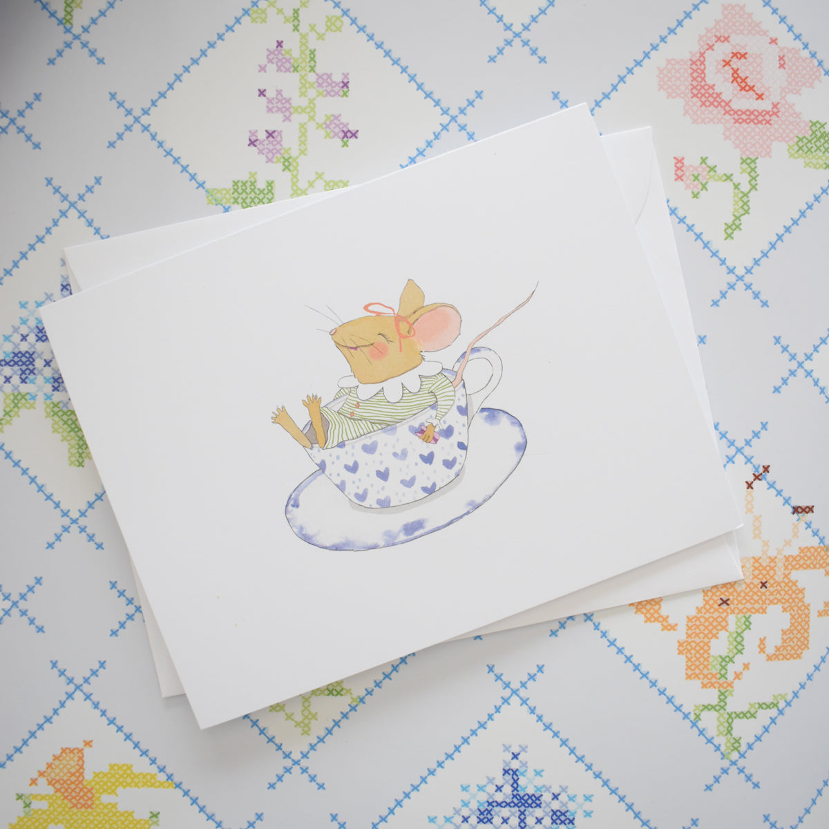 Teacup Mouse Note Card