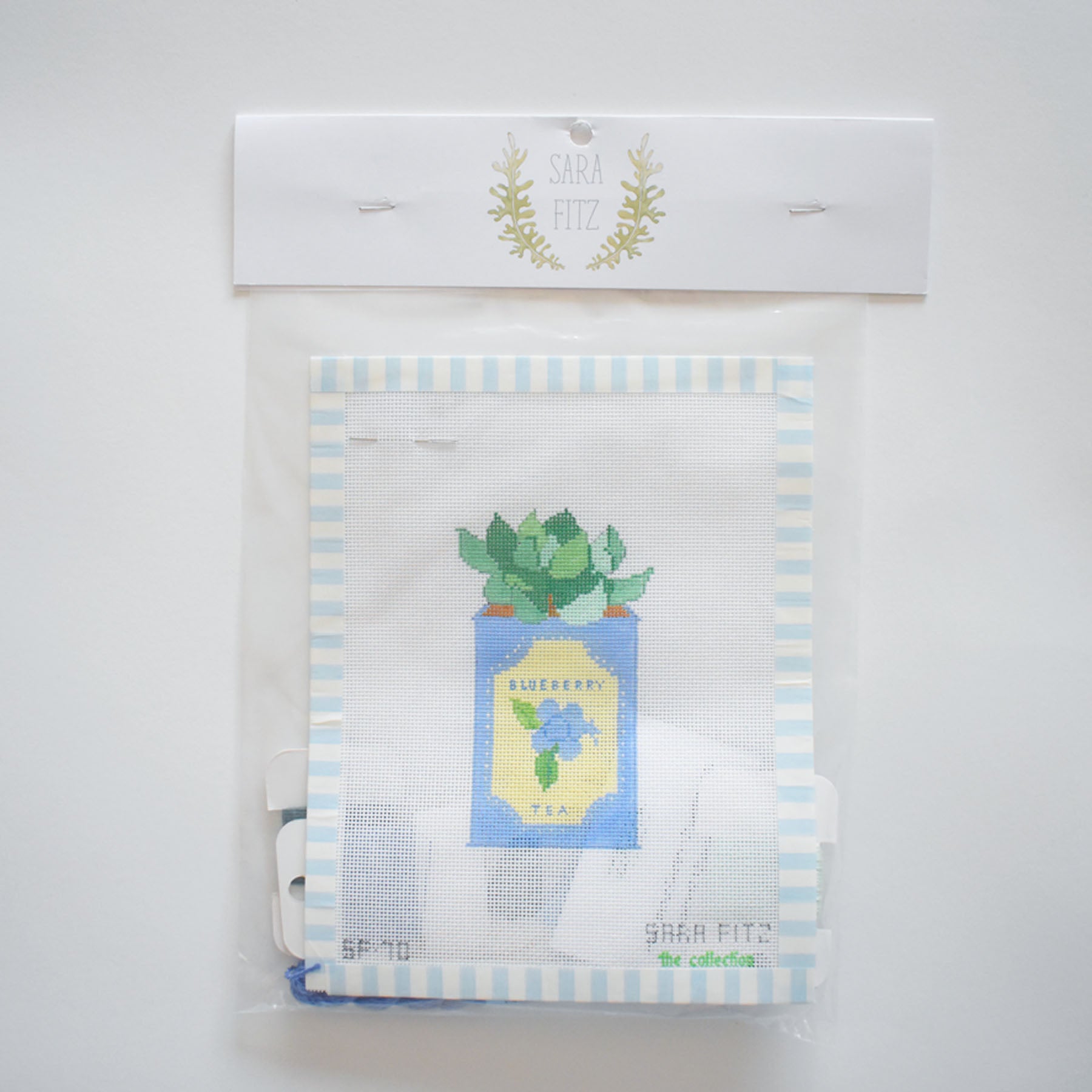 Blueberry Tea Tin Needlepoint