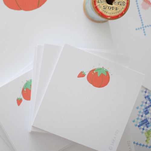 Tomato Pincushion Notelet Notelets Sara Fitz 