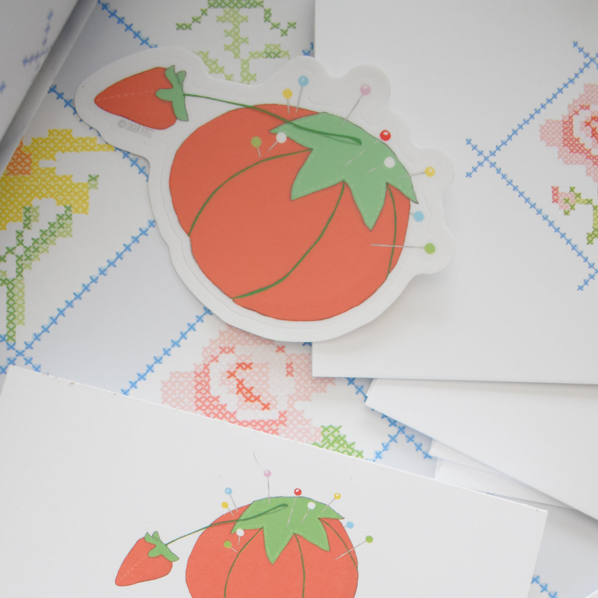Tomato Pincushion Sticker