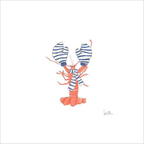Cozy Lobster Art Print by Sara Fitz