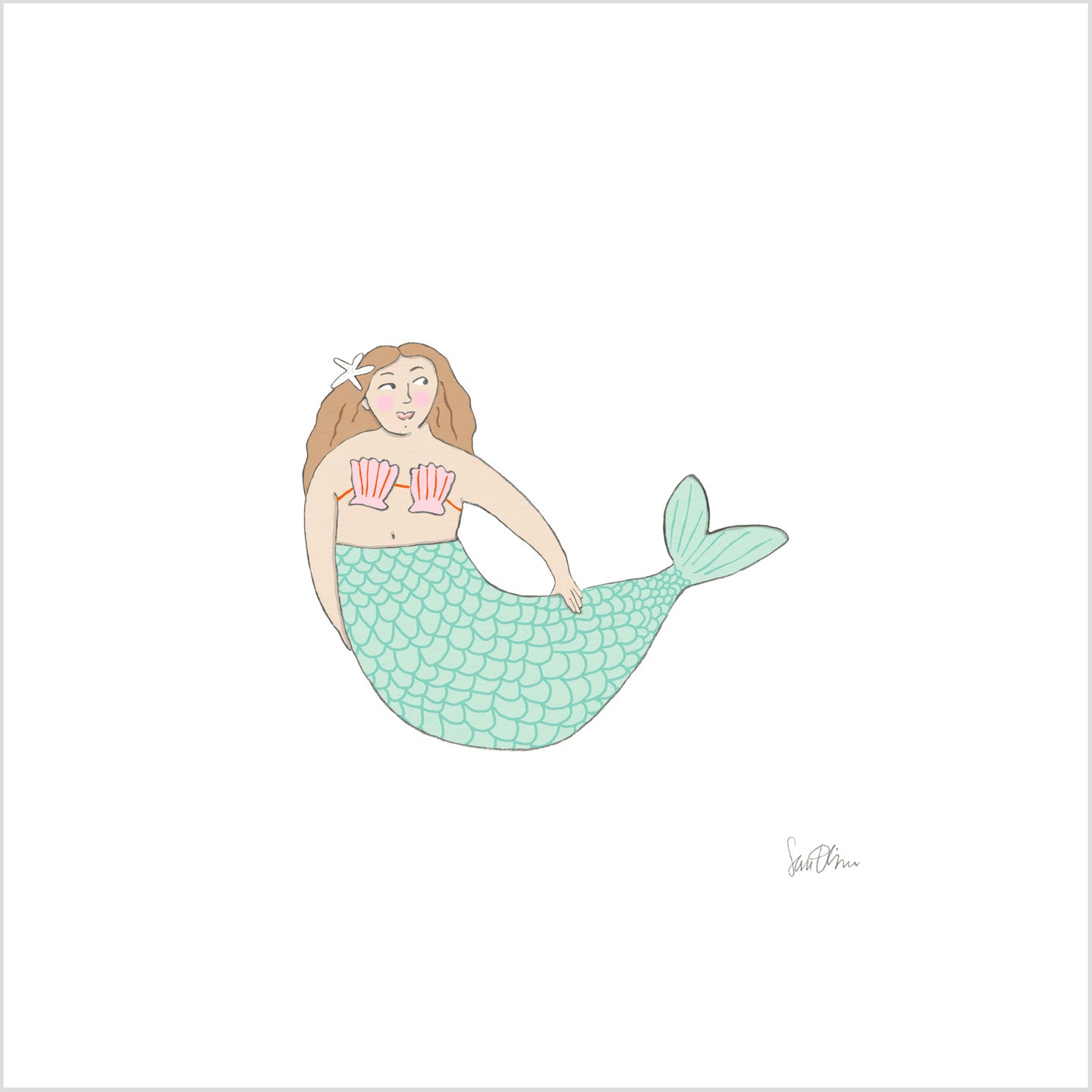 Mermaid Art Print by Sara Fitz