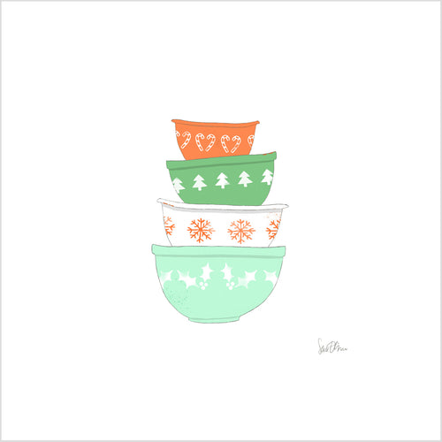 Vintage Mixing Bowls Art Print by Sara Fitz