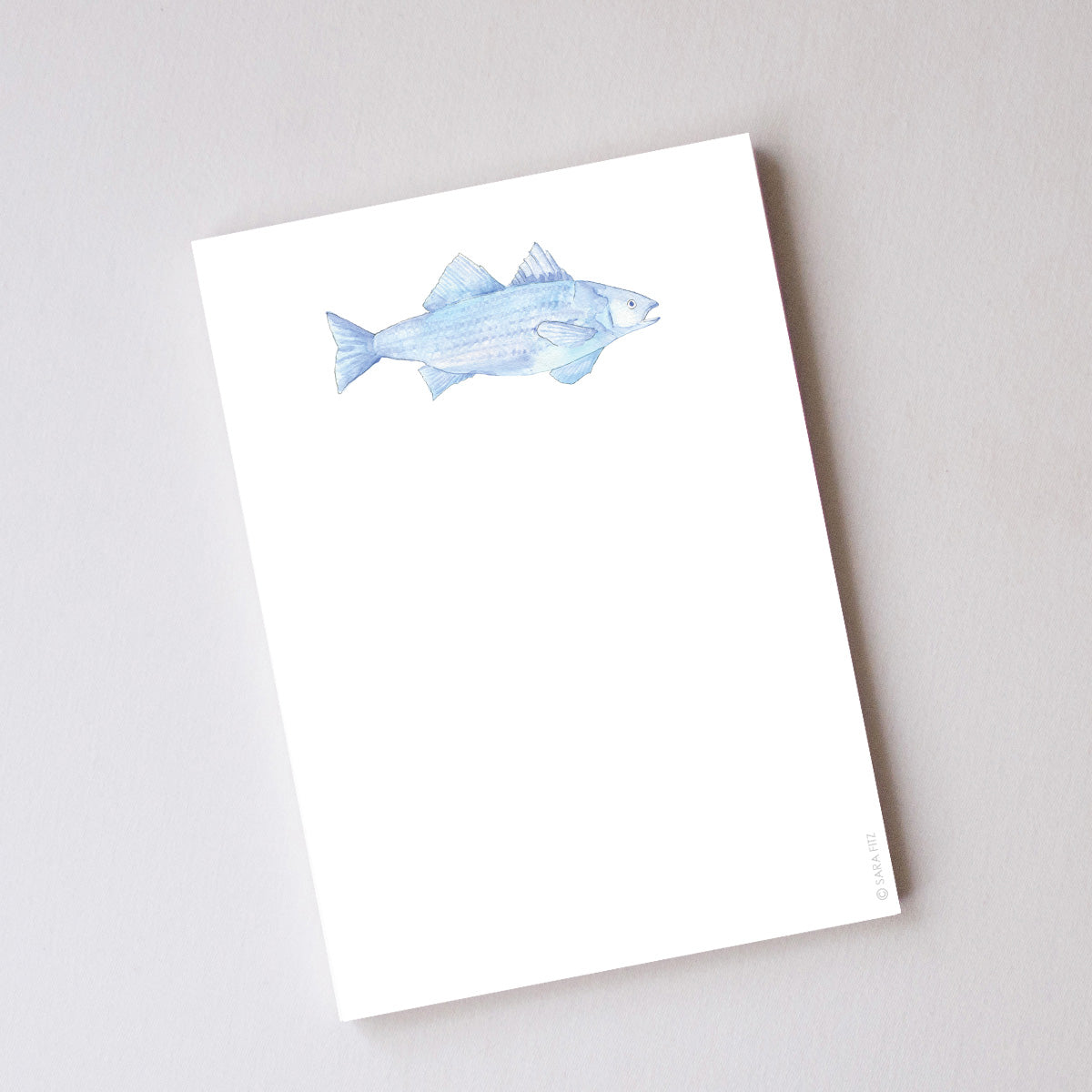 Blue Fish Notepad by Sara Fitz