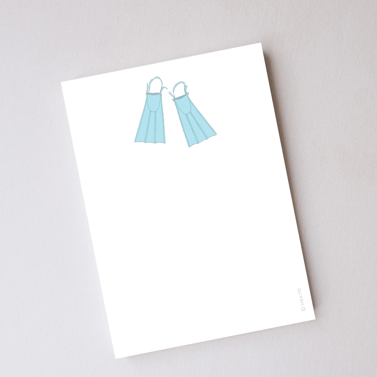 Swim Fins Notepad by Sara Fitz