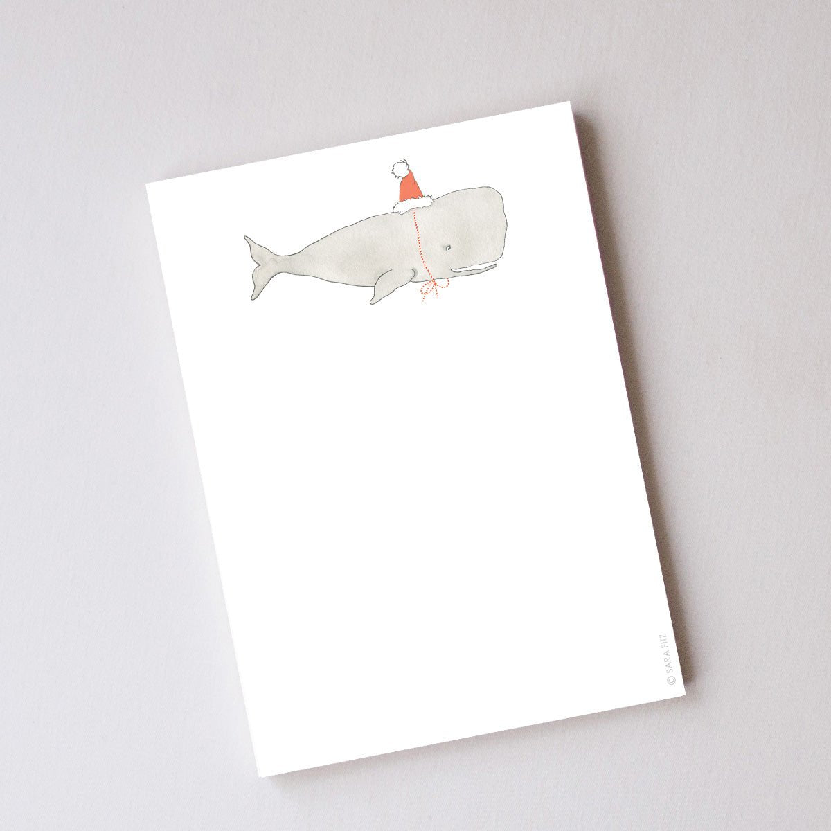 Santa Whale Notepad by Sara Fitz