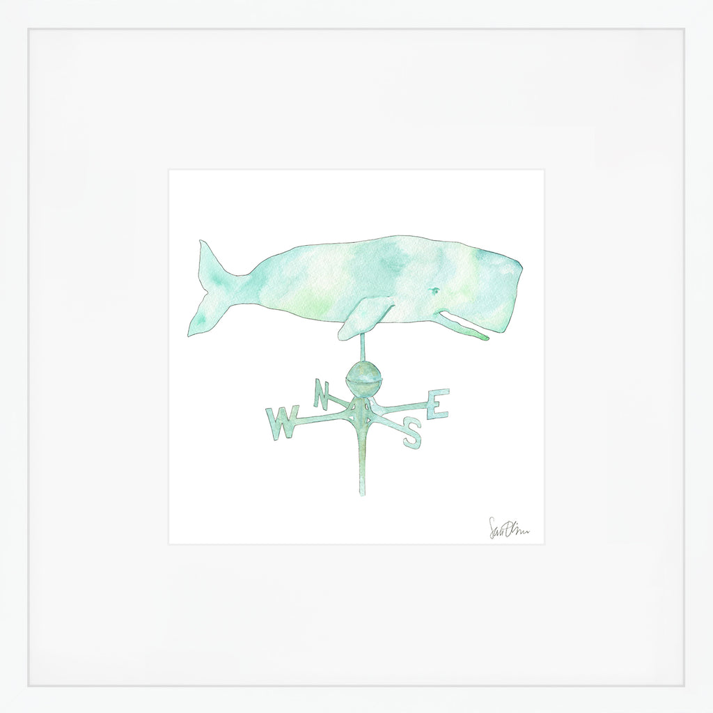 Whale Weathervane Art Print by Sara Fitz