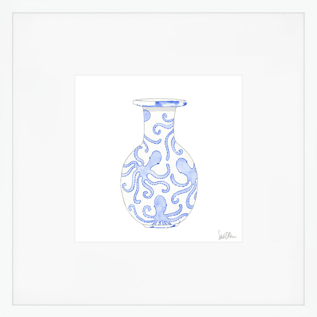 Nautical Ginger Jar, Octopus Art Print by Sara Fitz