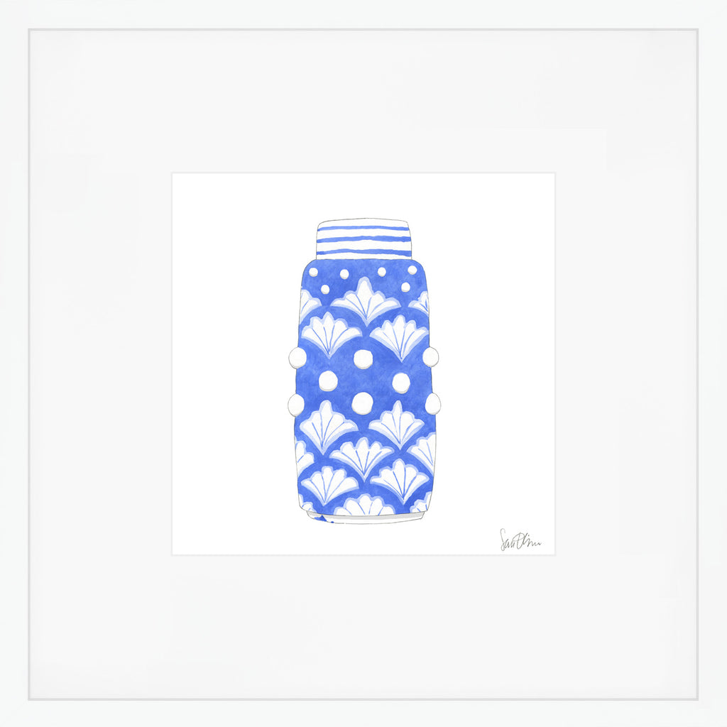 Nautical Ginger Jar, Shell Art Print by Sara Fitz