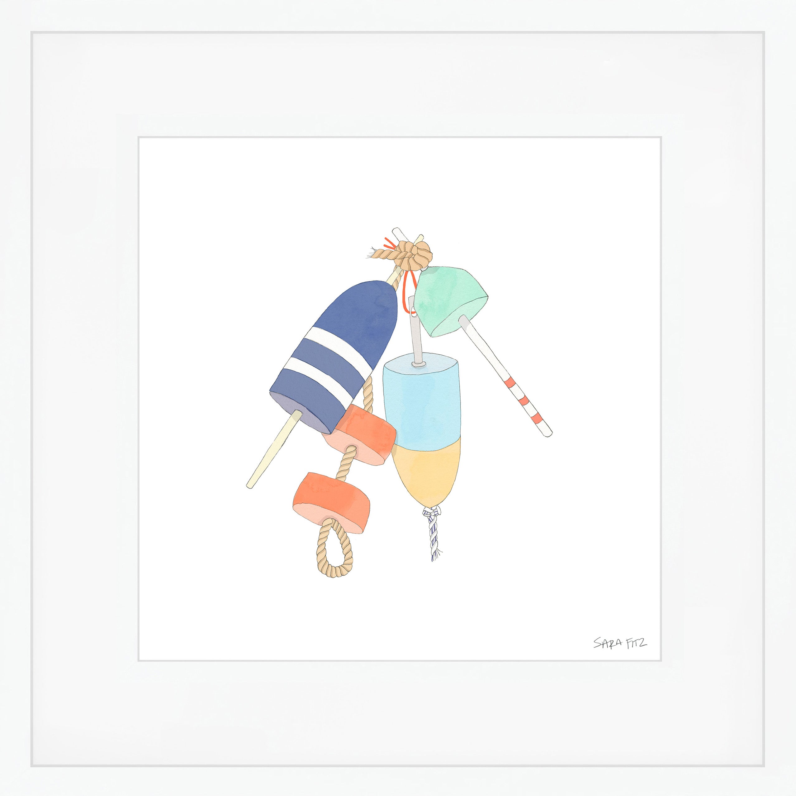 Buoy Bunch Mega Art Print by Sara Fitz