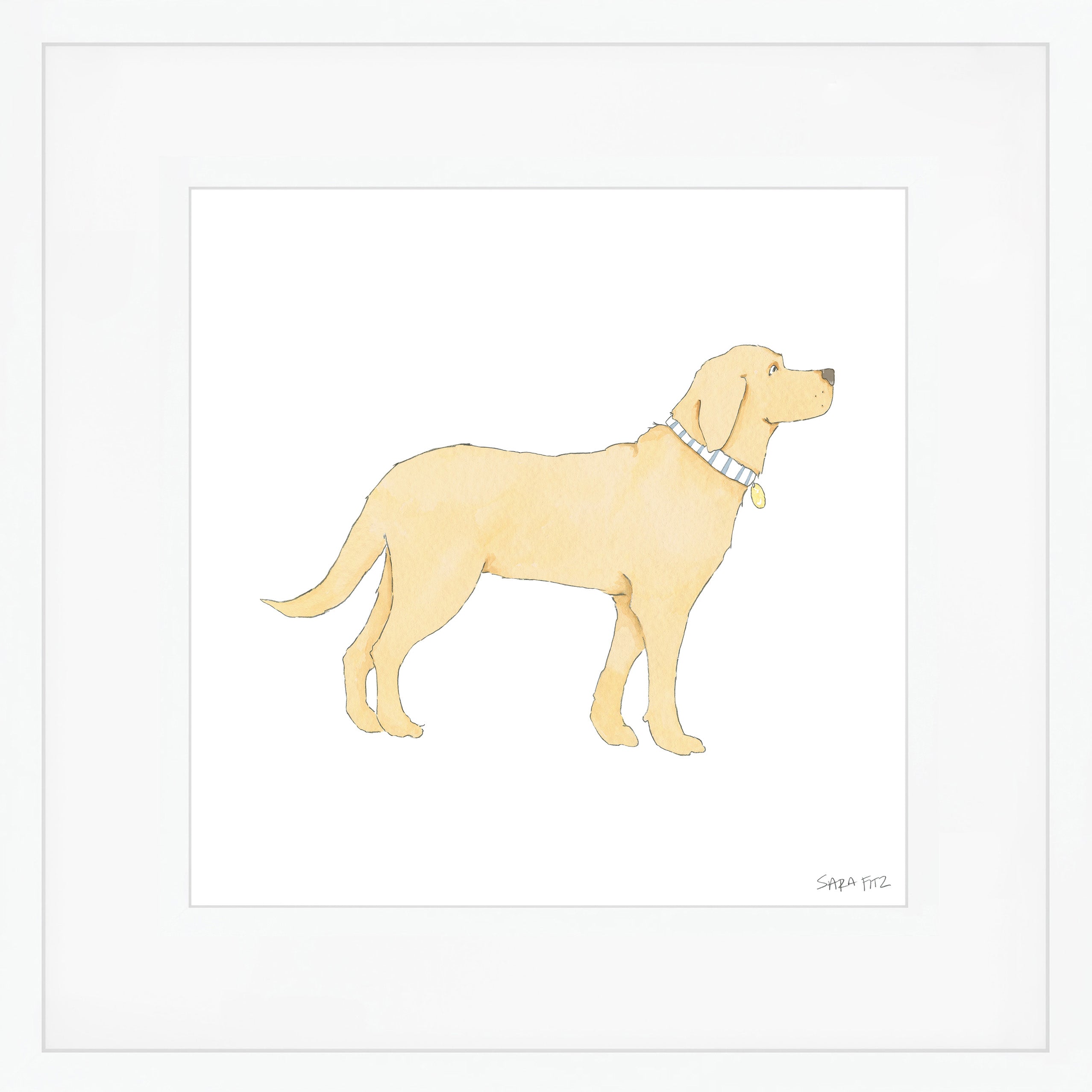 Golden Pup Mega Art Print by Sara Fitz