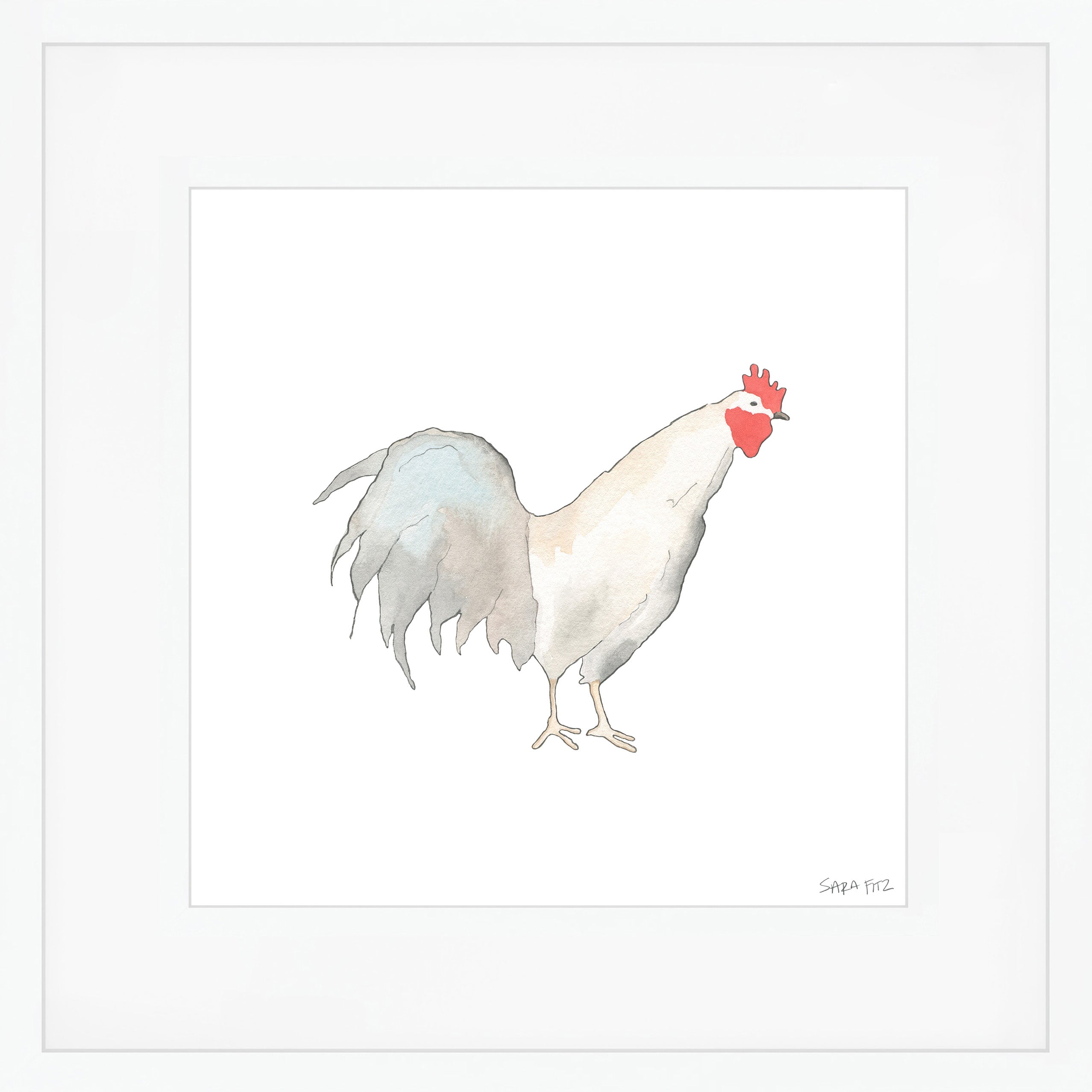 Rooster Mega Art Print by Sara Fitz