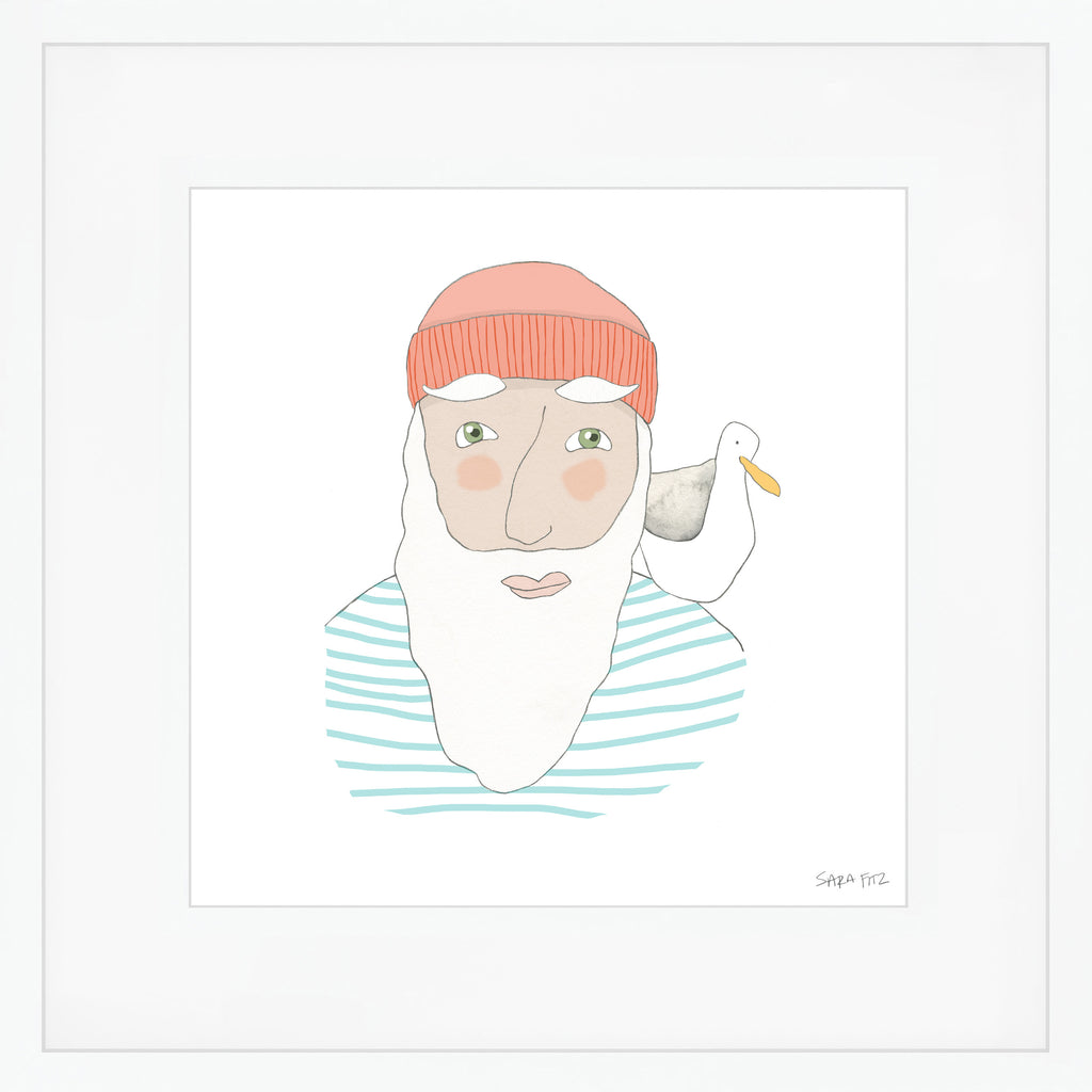 Skipper Stripes Mega Art Print by Sara Fitz