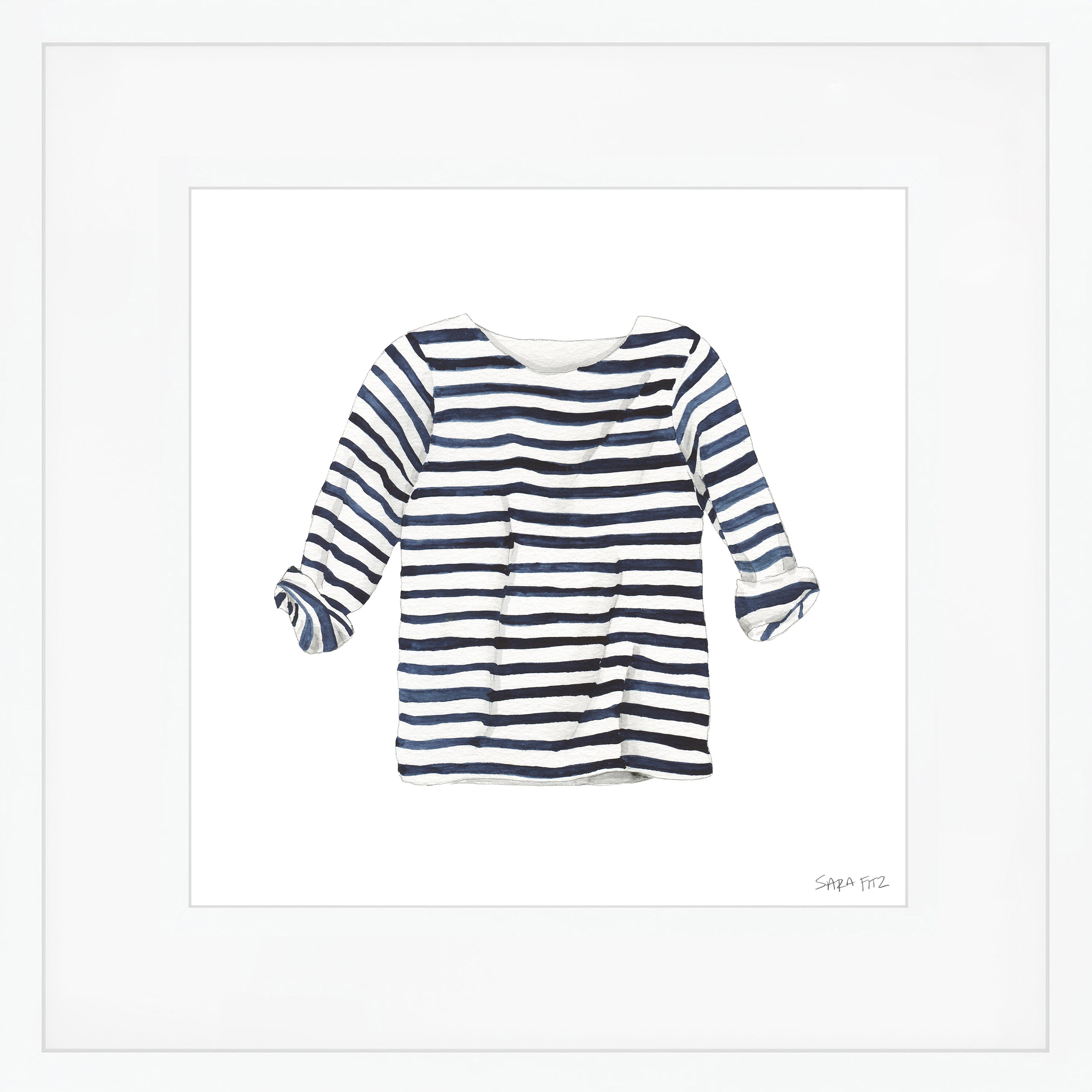 Striped Shirt Mega Art Print by Sara Fitz