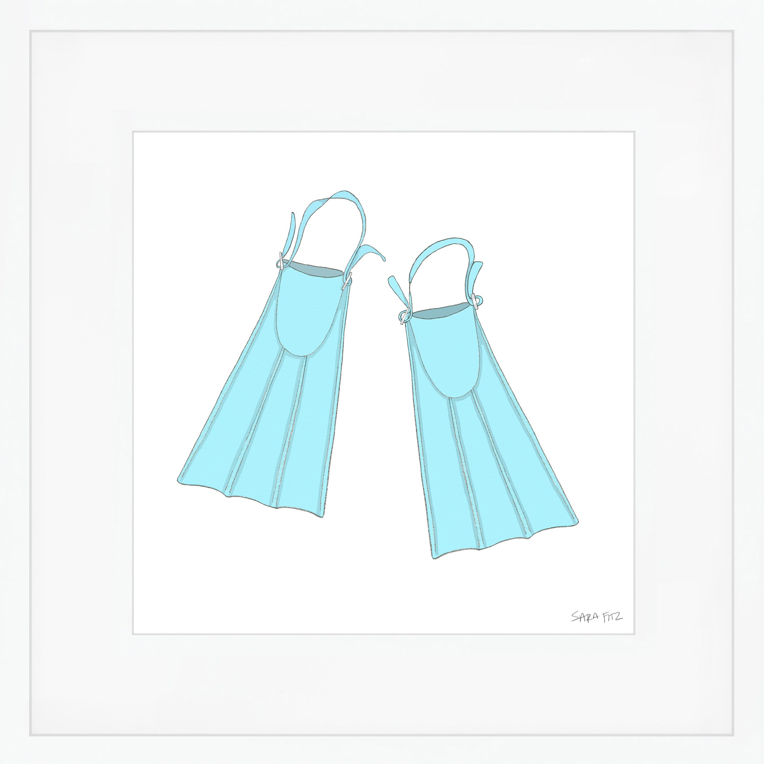 Swim Fins Mega Art Print by Sara Fitz