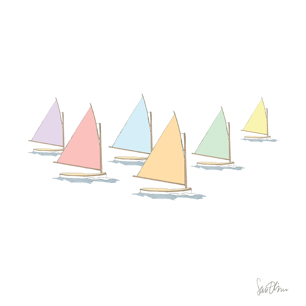 Rainbow Fleet Art Print by Sara Fitz
