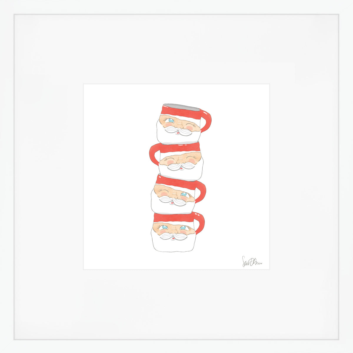 Santa Mug Art Print by Sara Fitz