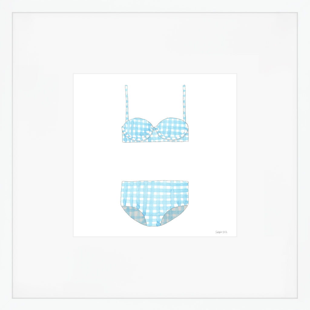 Two-Piece, Gingham Art Print by Sara Fitz
