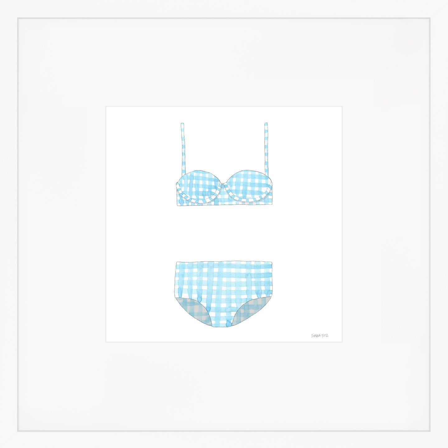 Two-Piece, Gingham Art Print by Sara Fitz