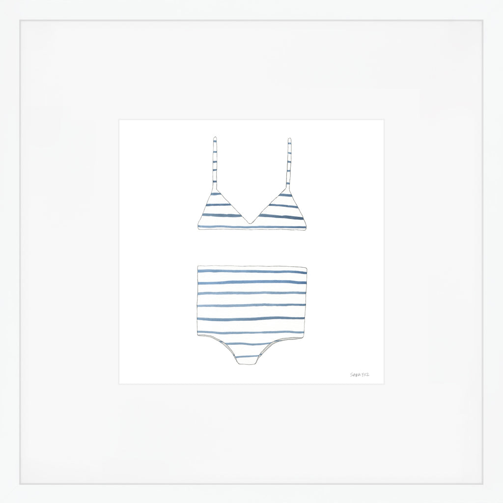 Two-Piece, Striped Art Print by Sara Fitz