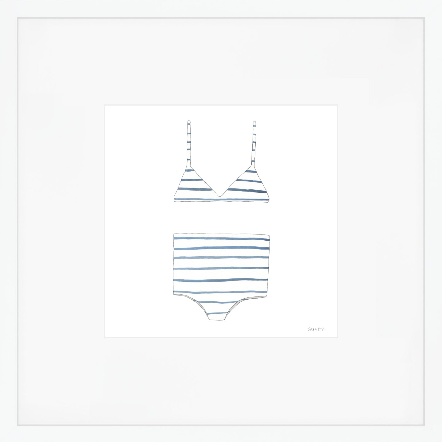 Two-Piece, Striped Art Print by Sara Fitz