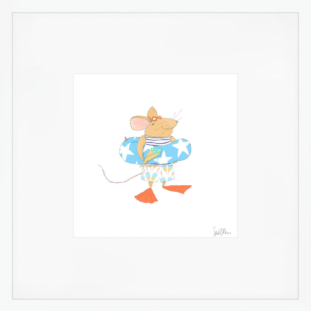 Beach Mouse Art Print by Sara Fitz