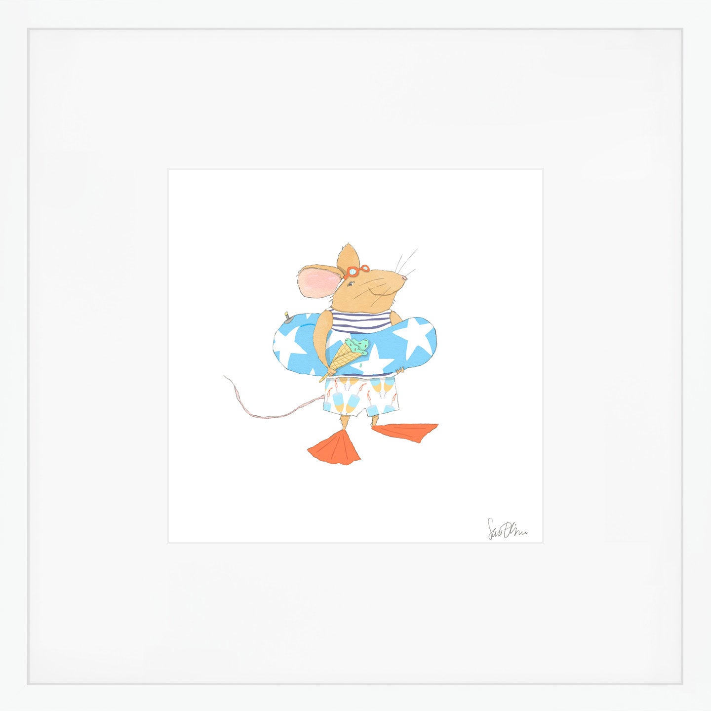 Beach Mouse Art Print by Sara Fitz