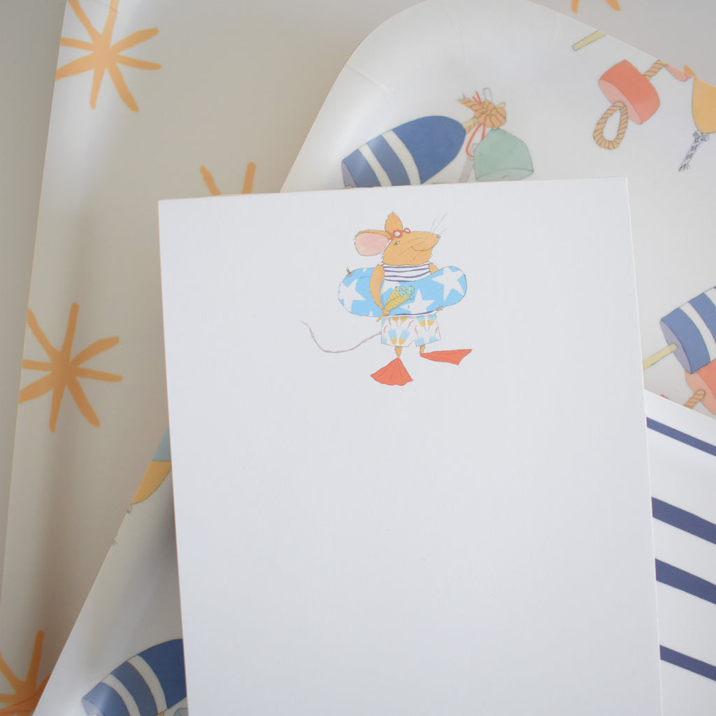 Beach Mouse Notepad by Sara Fitz