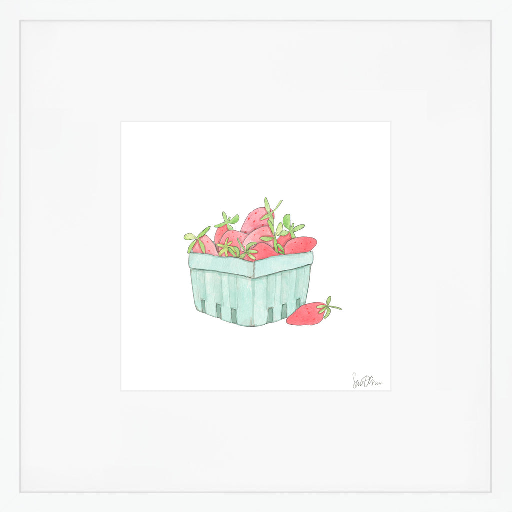 Strawberry Basket Art Print by Sara Fitz