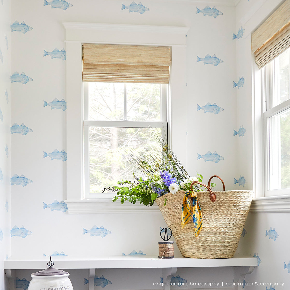 Blue Fish Wallpaper by Sara Fitz