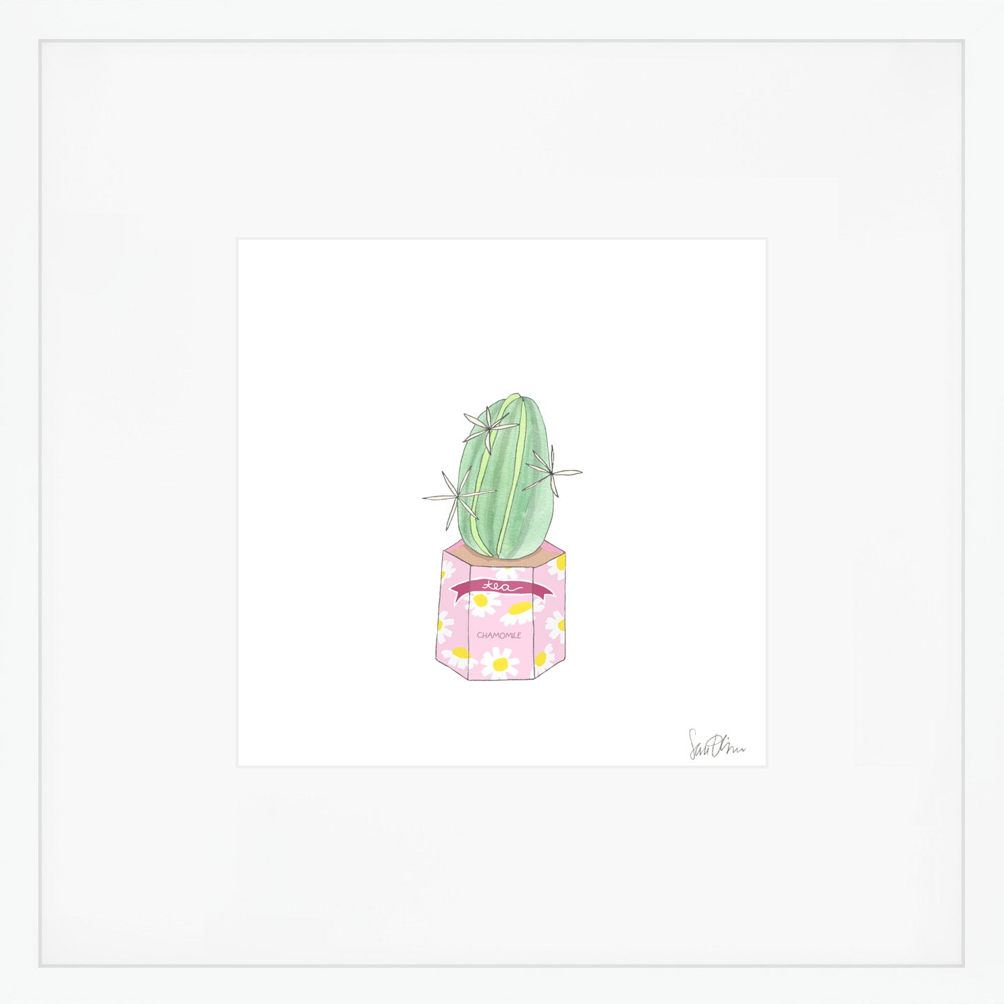 Chamomile Tea Tin Art Print by Sara Fitz