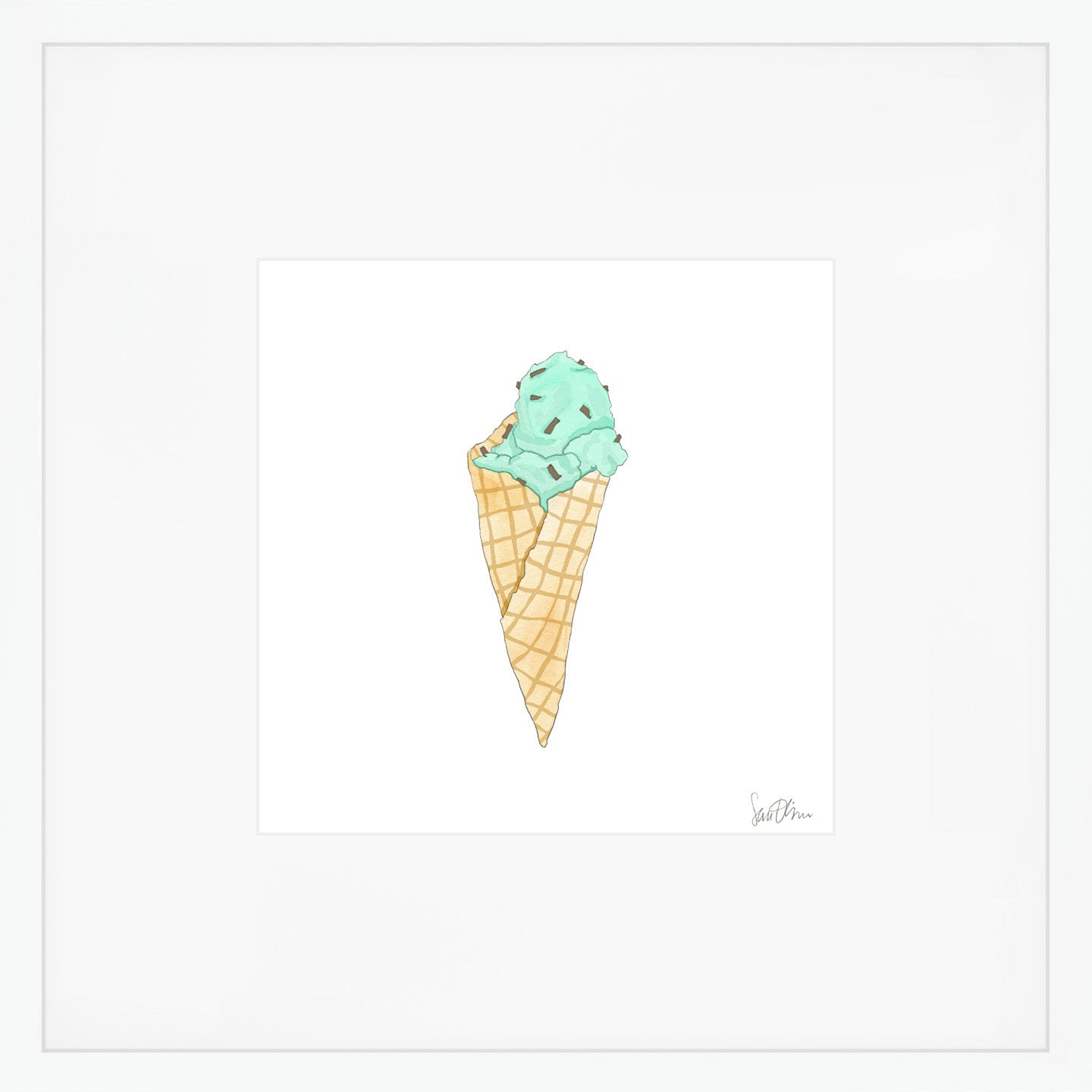 Mint Gelato Art Print by Sara Fitz