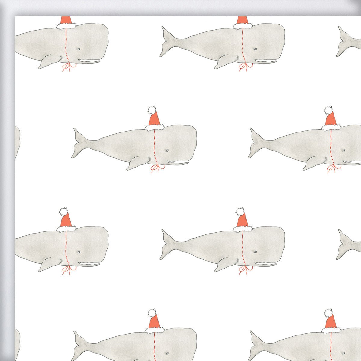 Santa Whale Gift Wrap by Sara Fitz