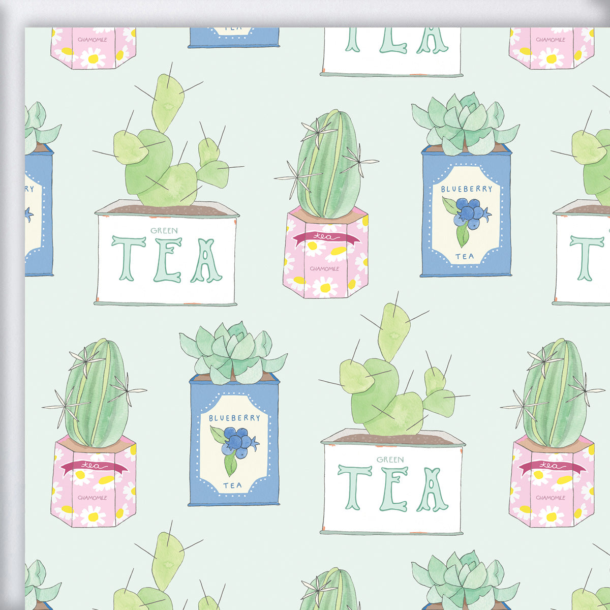 Tea Tins Gift Wrap by Sara Fitz