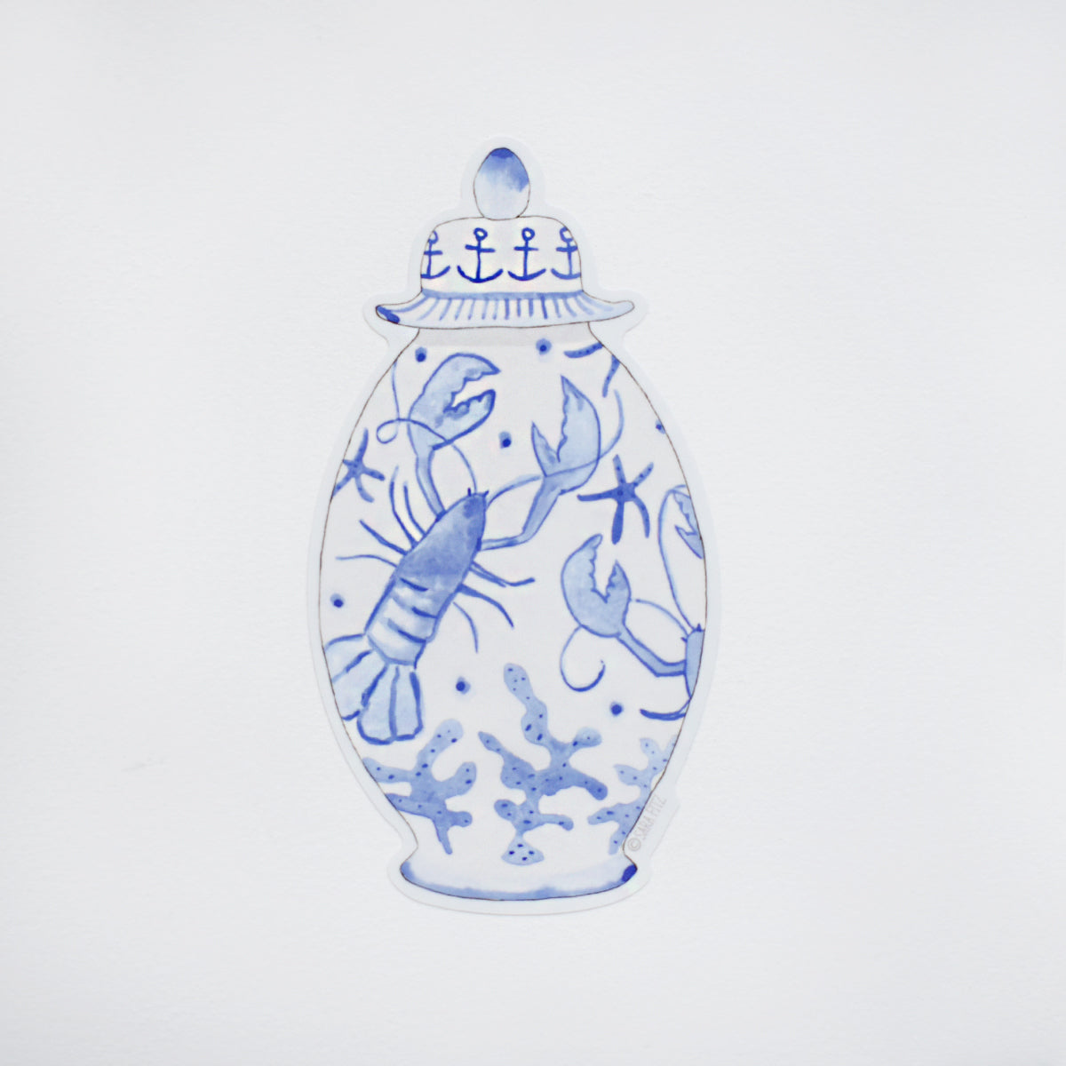 Nautical Ginger Jar Sticker by Sara Fitz