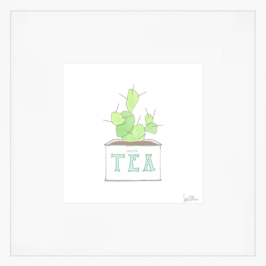 Tea Tin, Green Art Print by Sara Fitz