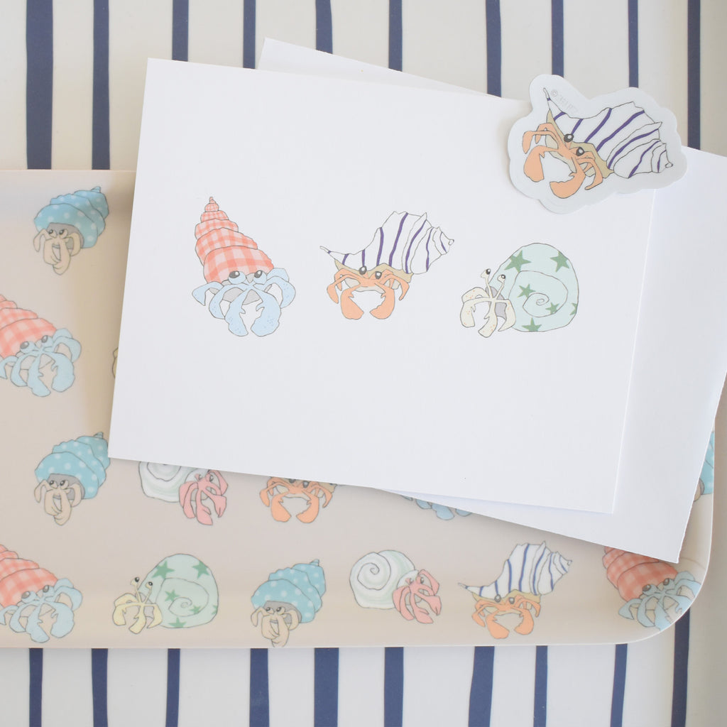 Hermit Crab Note Card by Sara Fitz