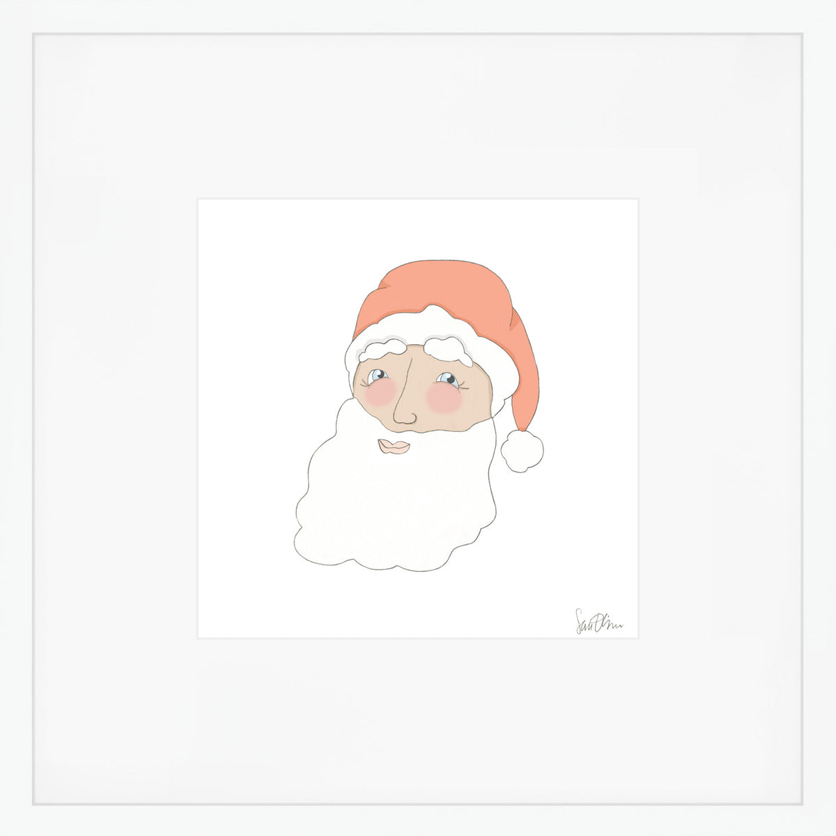 Jolly Santa Art Print by Sara Fitz