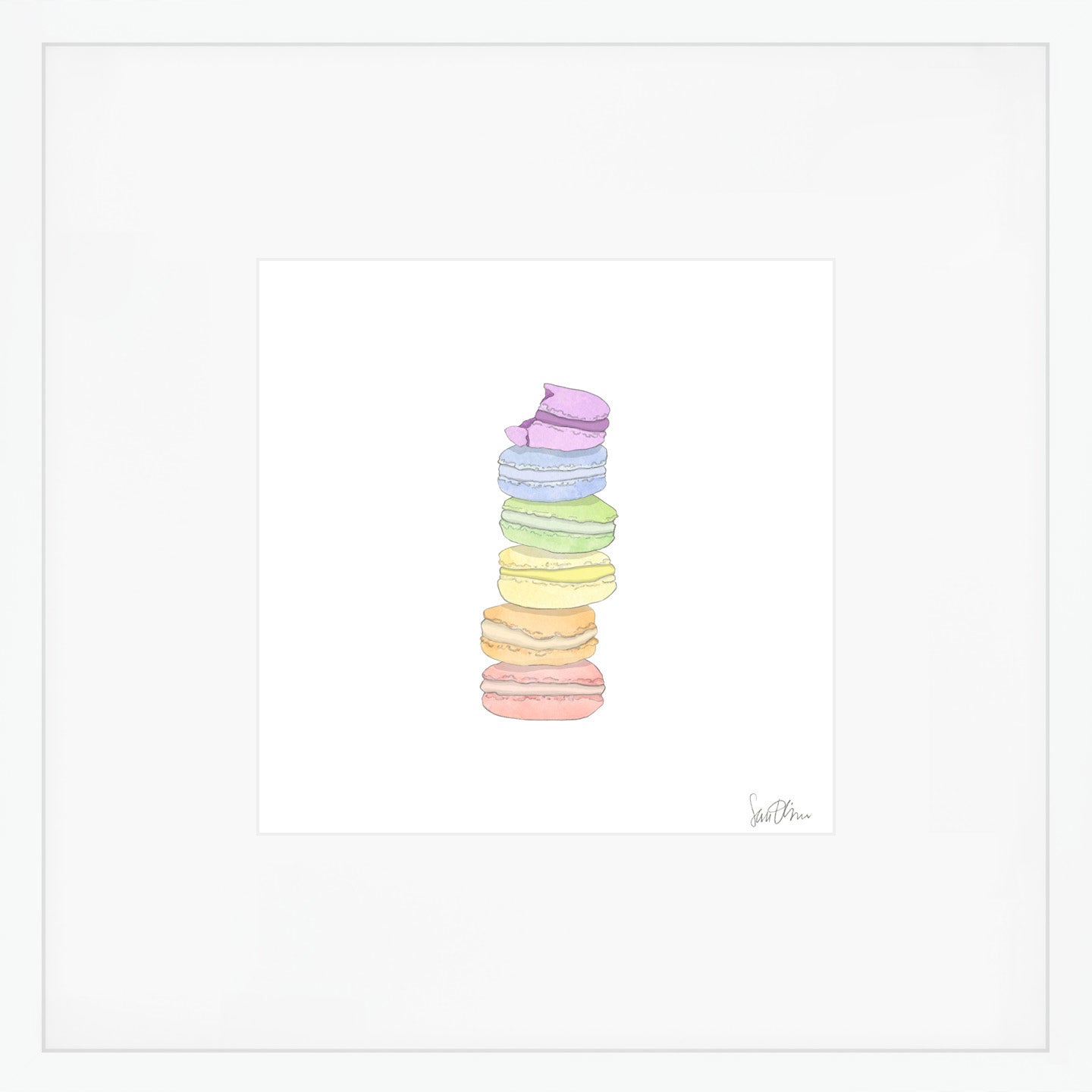 Rainbow Macaron Art Print by Sara Fitz
