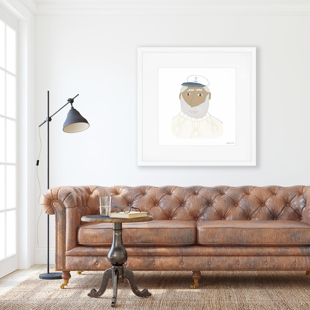 Skipper Cable Knit Mega Art Print by Sara Fitz