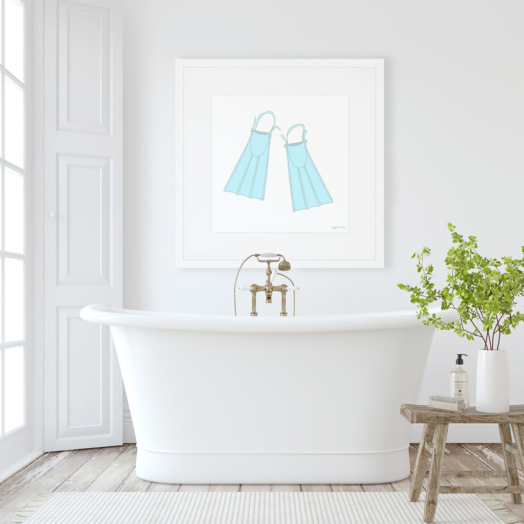 Swim Fins Mega Art Print by Sara Fitz