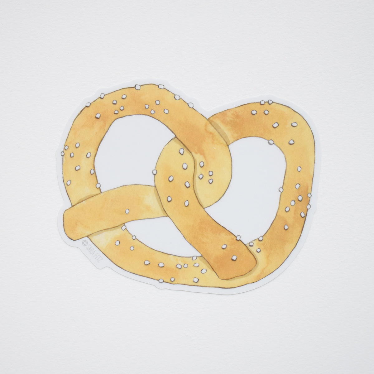Salted Pretzel Sticker by Sara Fitz