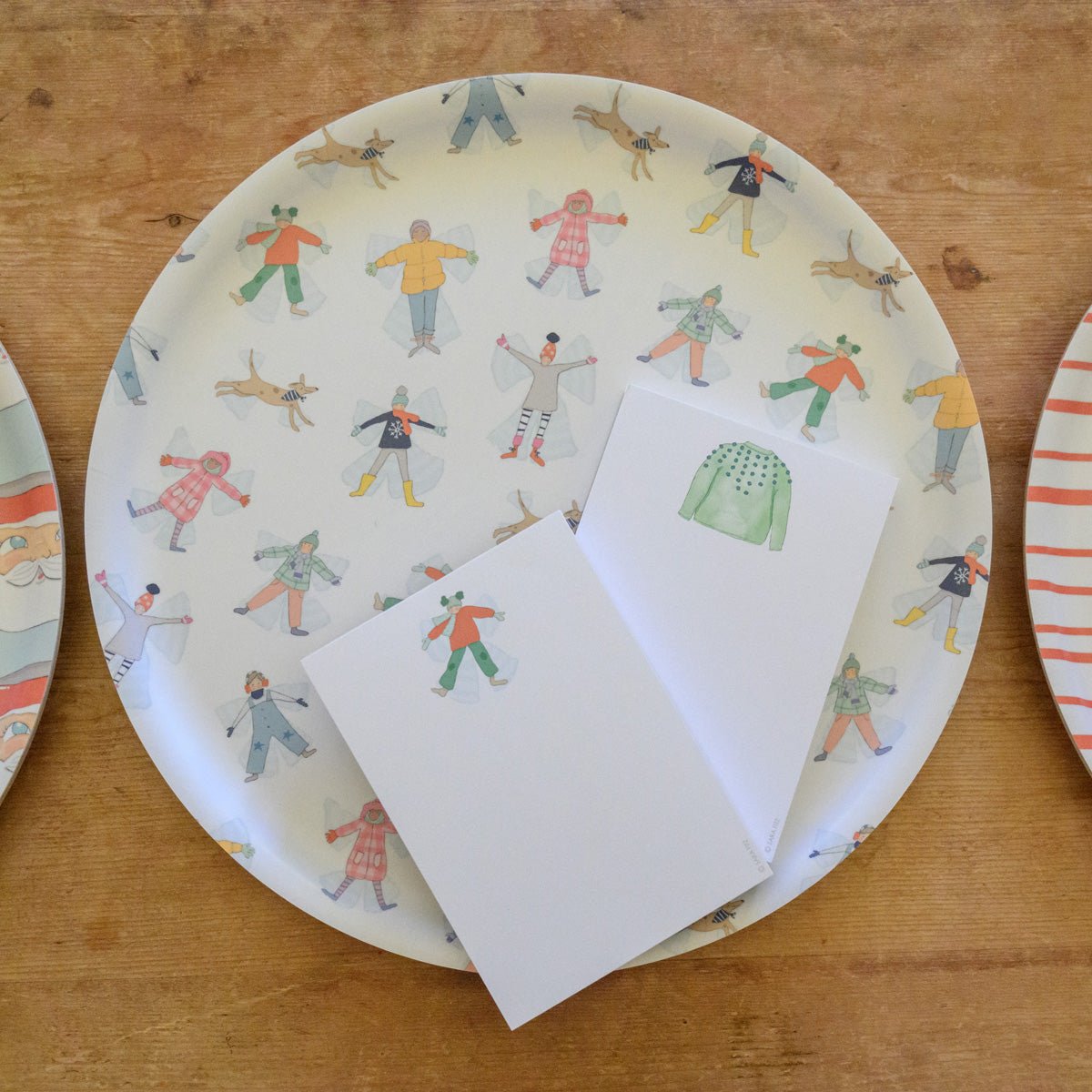 Large Snow Angel Tray, Round by Sara Fitz