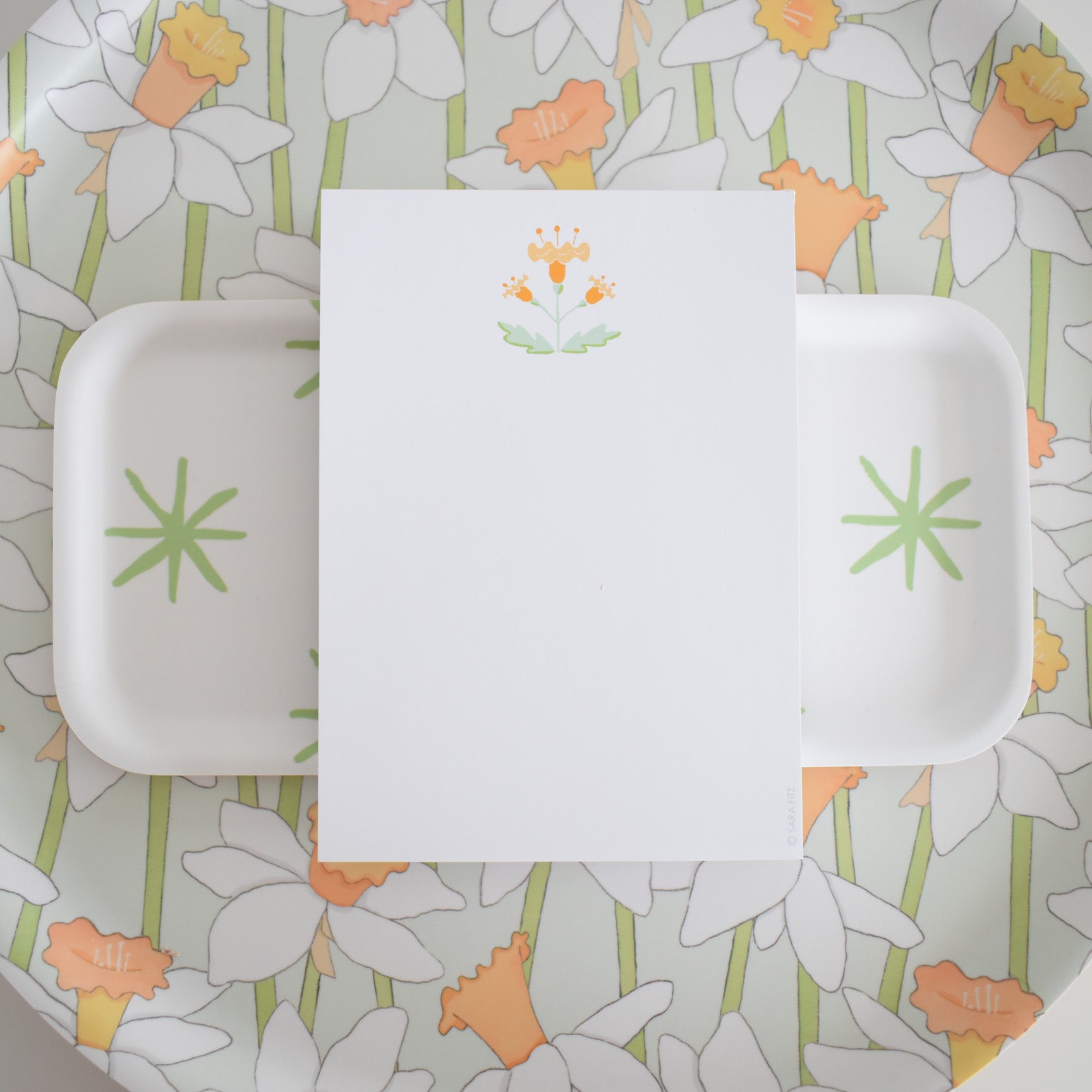 Large Daffodil Tray, Round by Sara Fitz