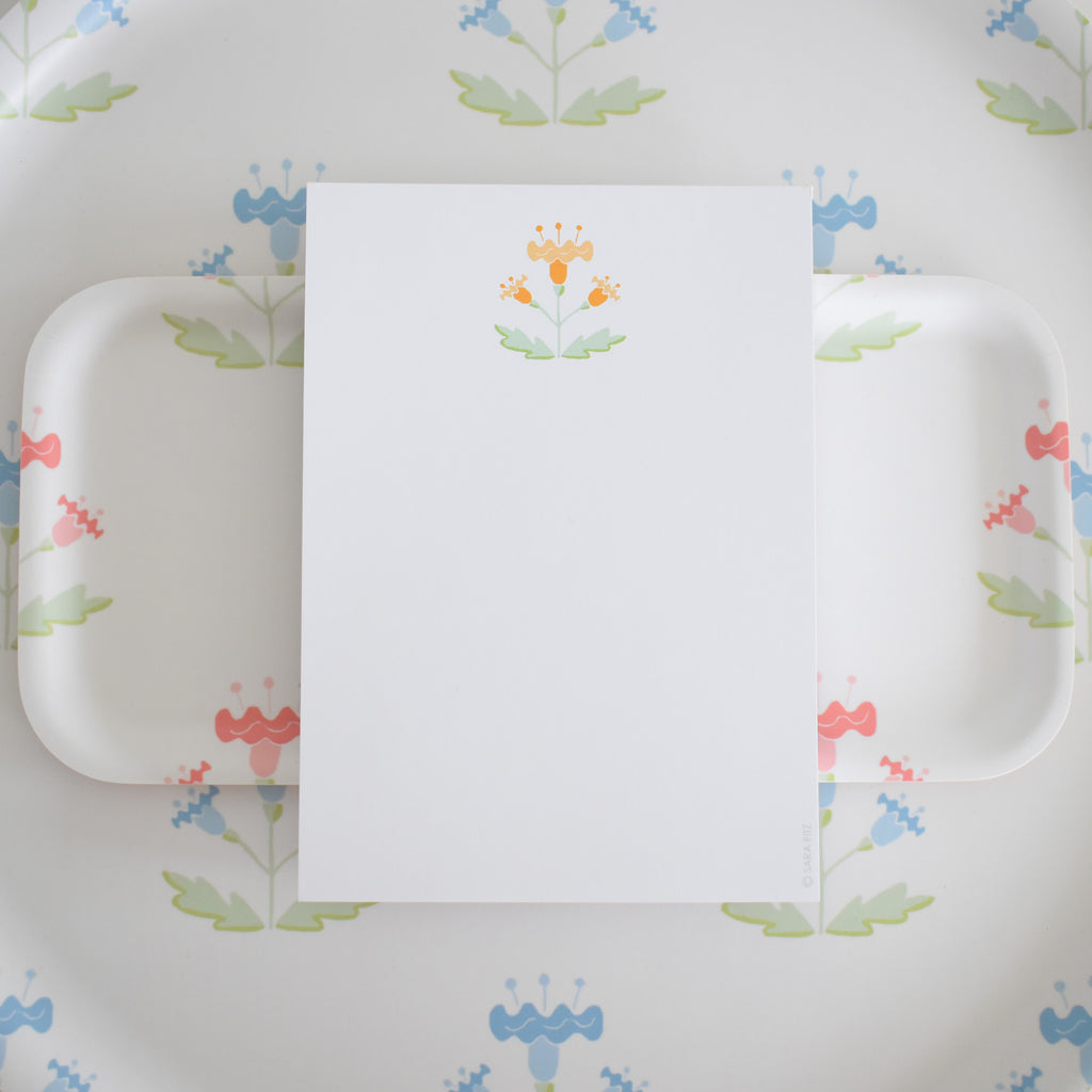 Small Block Print Pink Tray by Sara Fitz