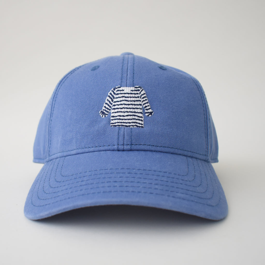 Striped Shirt Hat, Slate Blue by Sara Fitz